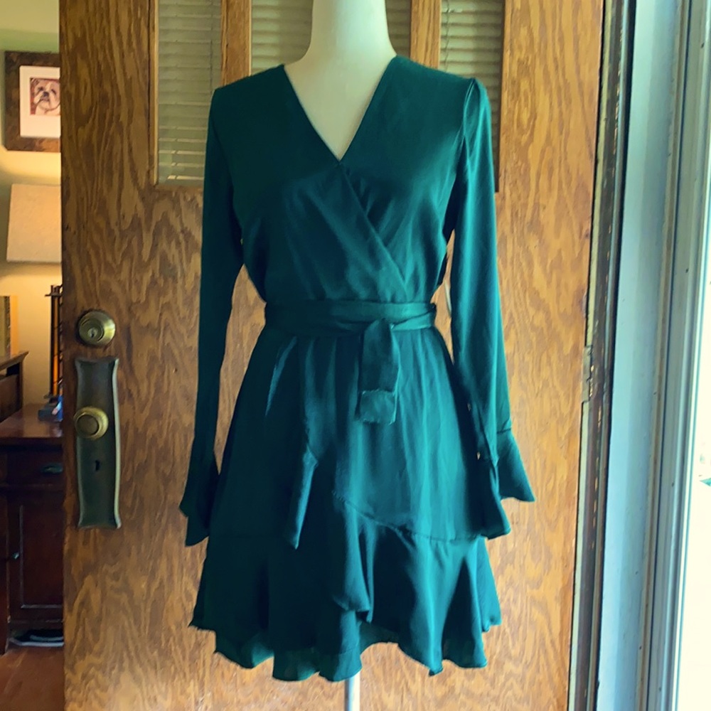 Altar’d State long sleeve green dress NWT